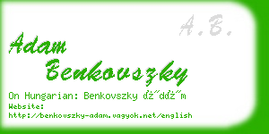 adam benkovszky business card